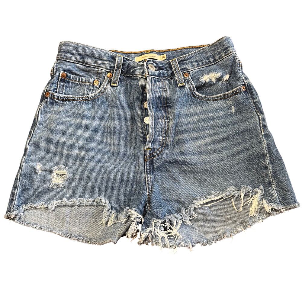 Levi’s Ribcage Button-Fly Denim Shorts